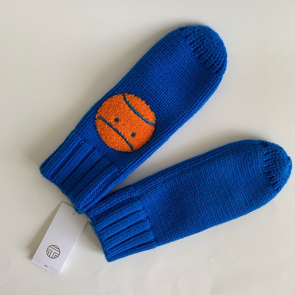 Tory Burch Sport Merino Little Grumps Mittens Blue - Picture 2 of 11